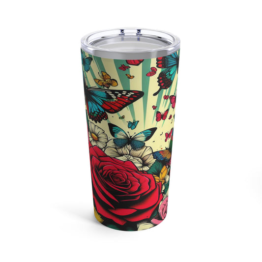 Butterfly and Rose Tumbler 20oz